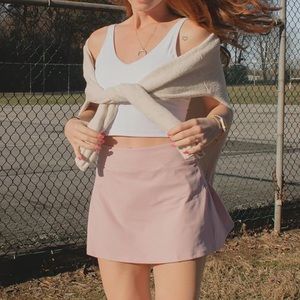 Pink mini tennis skort